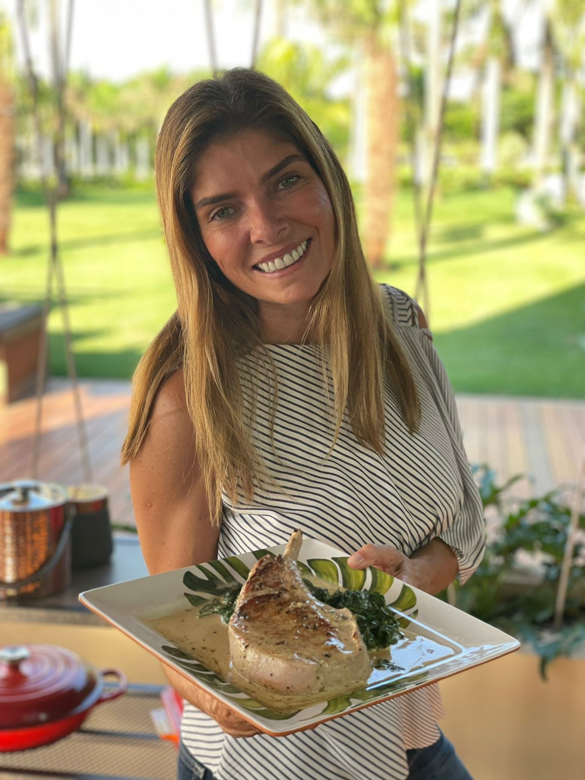 Bisteca de Porco com Espinafre