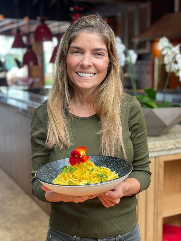 Spaghetti de Pupunha com Molho de Abóbora