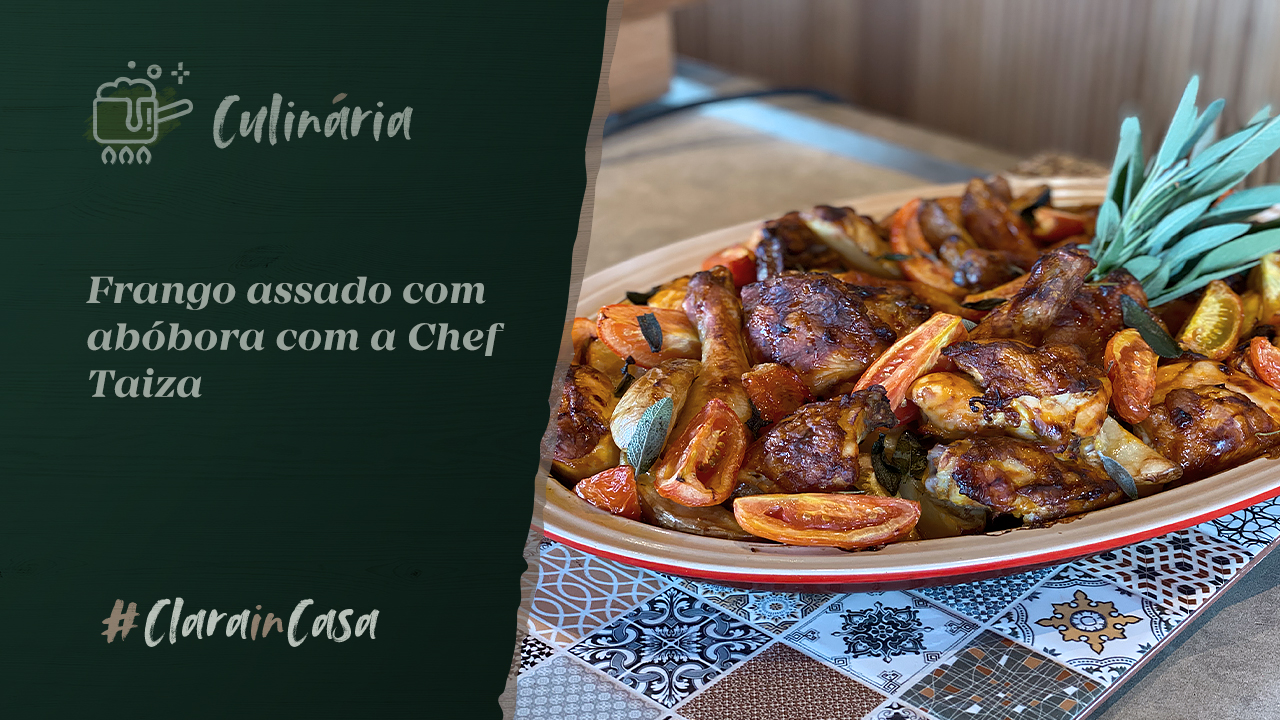 Frango assado com Abóbora